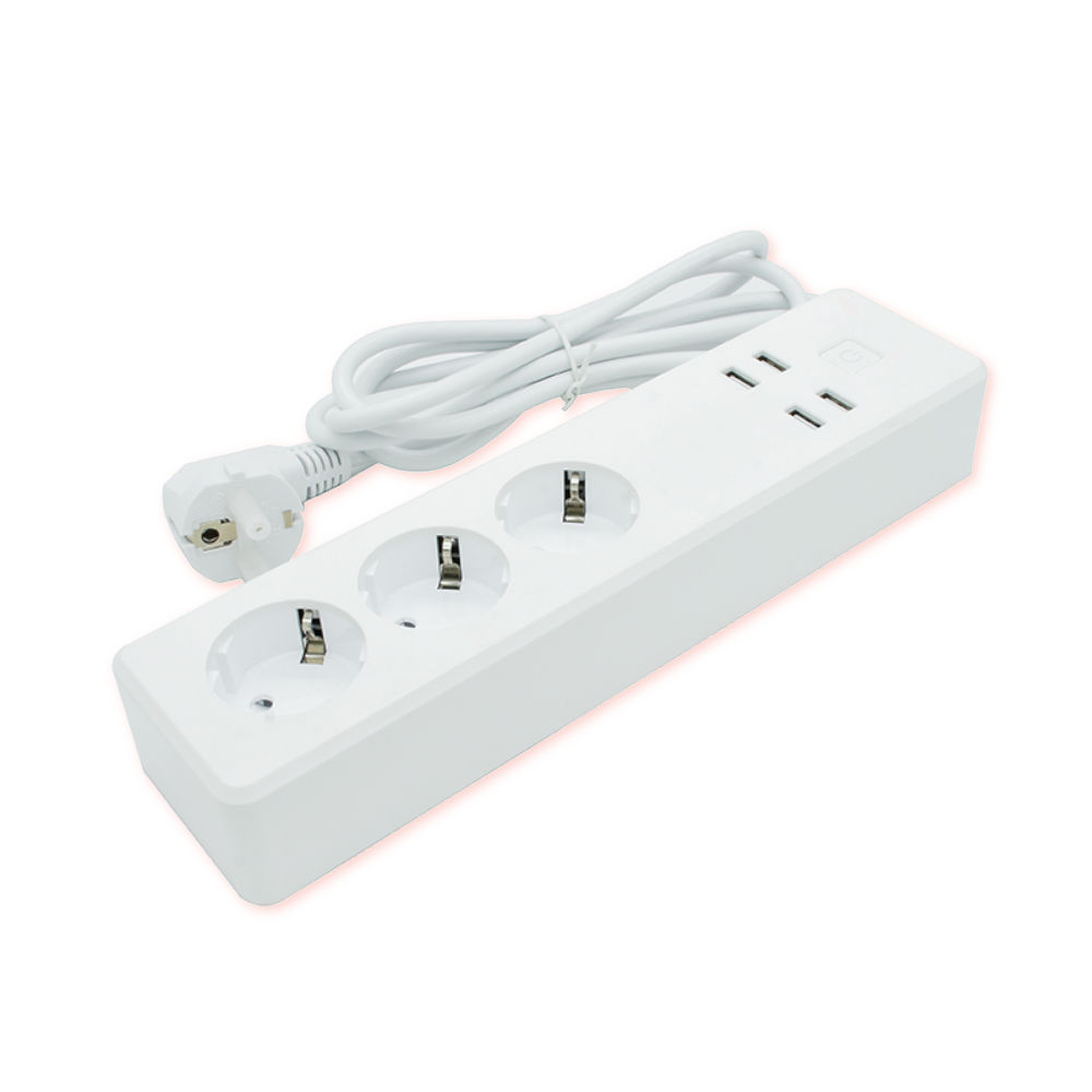 Xidio Smart stekkerdoos met 4* USB poorten