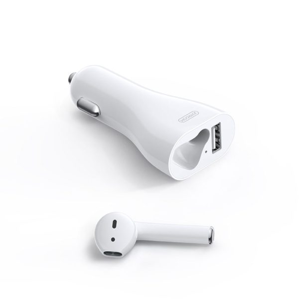 Joyroom USB adapter autolader met oordopje