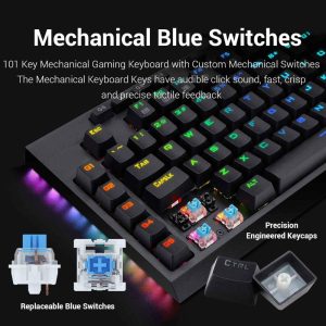 Tweedekans: Redragon Broadsword K588 PRO  RGB Gaming Toetsenbord - Afbeelding 4