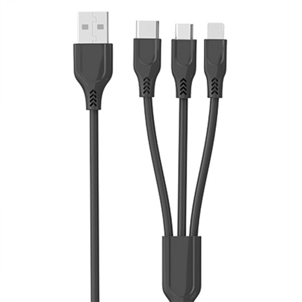 Slimtron 3-in-1 USB kabel zwart