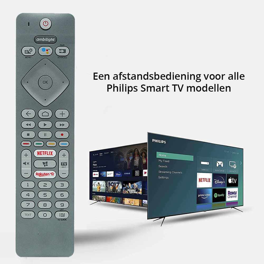 Philips universele afstandsbediening voor Philips Ambilight Smart TVs Slimtron PHV7