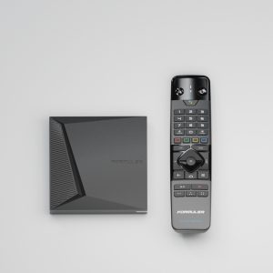 Formuler Z12 Pro met Bluetooth-afstandsbediening in bovenaanzicht